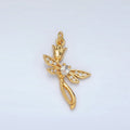 24K Gold plated CZ Tulip Flower Charm | AC145