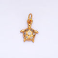 24K Gold plated CZ Turtle Tortoise Sea Animal Mini Charm | W327 - DLUXCA