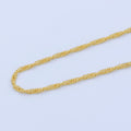 24K Gold plated Dainty 1.5mm Twisted Singapore 18 Inch Layering Chain Necklace | WA-195 Clearance Pricing - DLUXCA