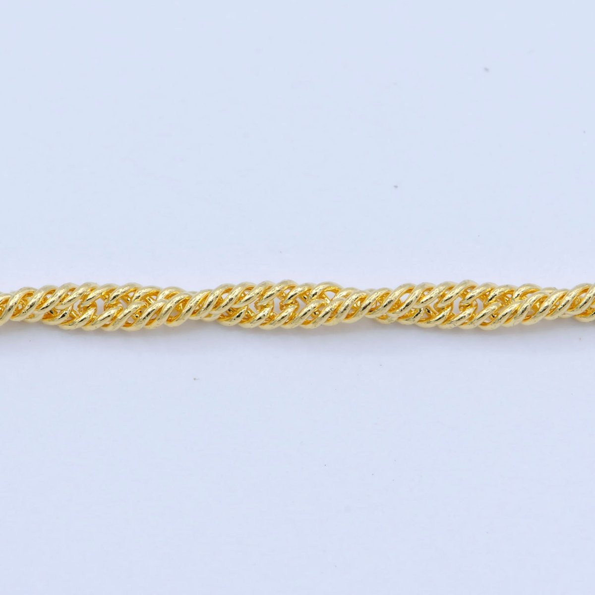 24K Gold plated Dainty 1.5mm Twisted Singapore 18 Inch Layering Chain Necklace | WA-195 Clearance Pricing - DLUXCA