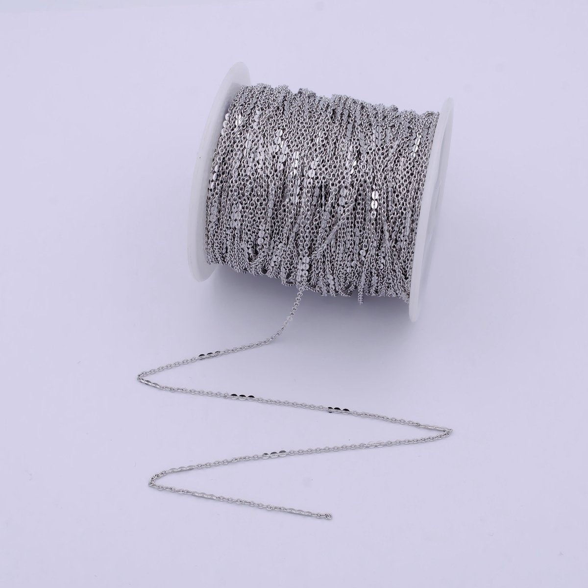 24K Gold plated Dainty 1.5mm Width Link Chain, Unique Rolo Unfinished Chain in Gold & Silver Color, Chain For Jewelry Making | ROLL-692, ROLL-693 Clearance Pricing - DLUXCA