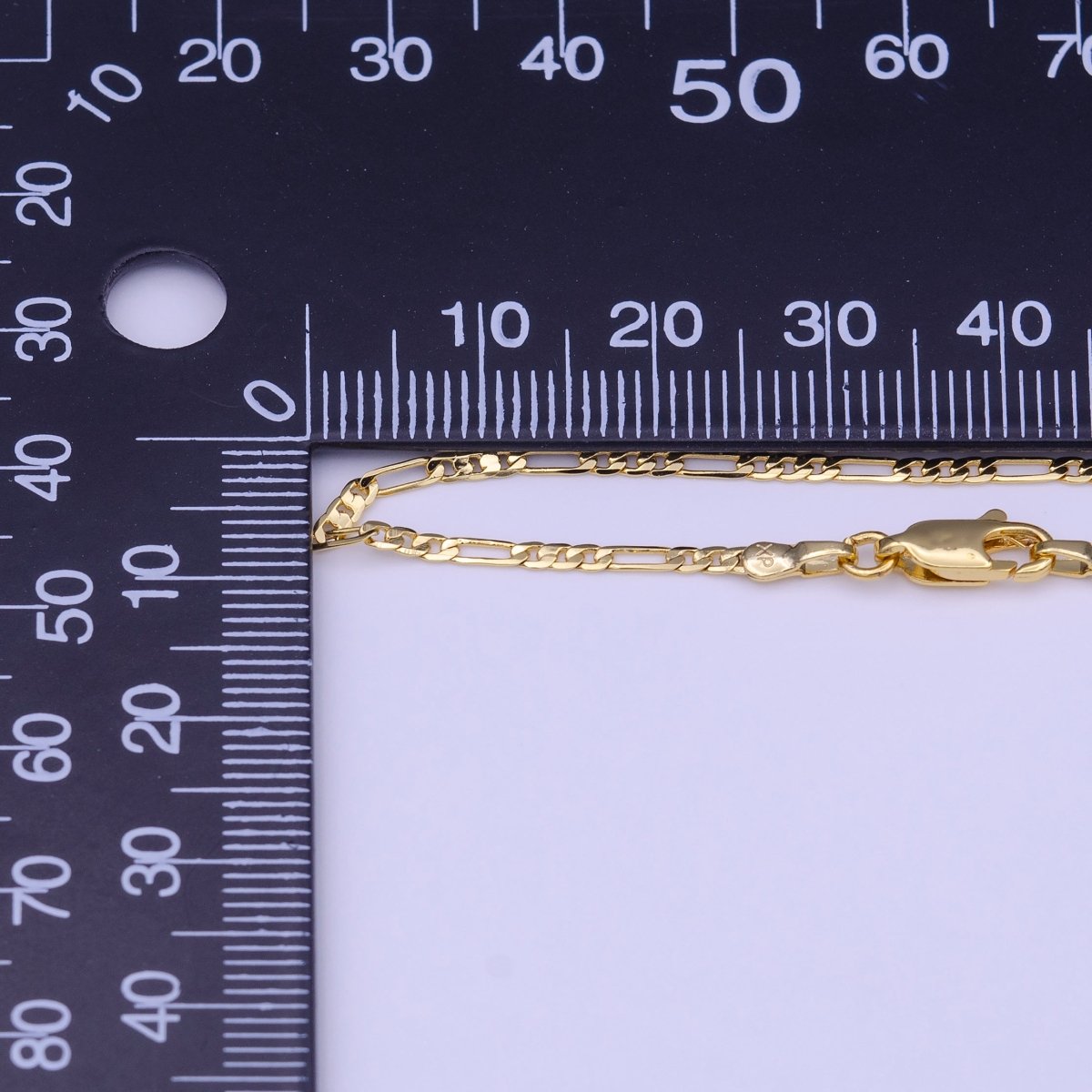 24K Gold plated Dainty 1.8mm Figaro Chain 15.5 Inch Choker Necklace | WA-1455 Clearance Pricing - DLUXCA