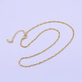 24K Gold plated Dainty 2mm Espiga Link Connecting 16.25 Inch Chain Necklace | WA-1453 Clearance Pricing - DLUXCA