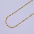 24K Gold plated Dainty 2mm Figaro Chain Bulk Gold, Silver Unfinished Chain | ROLL-980, ROLL-981 Clearance Pricing - DLUXCA