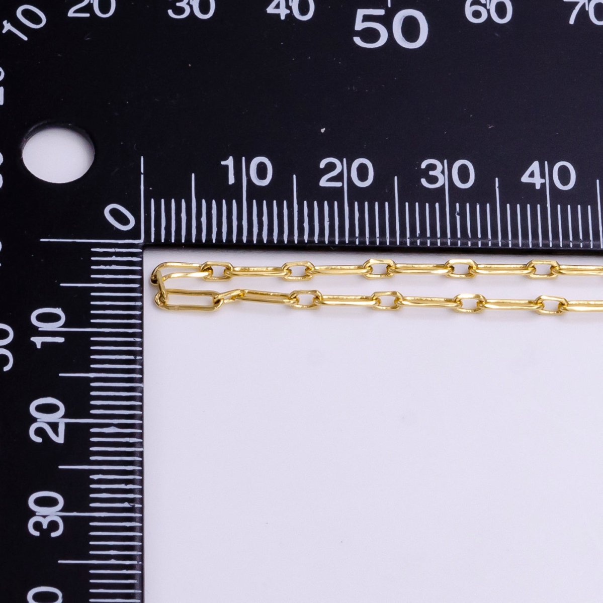 24K Gold plated Dainty 2mm Paperclip Cable Link Unfinished Chain For Jewelry Making | ROLL-1380 Clearance Pricing - DLUXCA