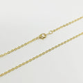 24K Gold plated Dainty Cable Link Chain Necklace For Wholesale Chains And Jewelry Making Supplies Findings 17.5 inch 2mm | CN-925 Clearance Pricing - DLUXCA