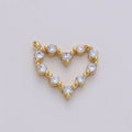 24K Gold plated Dainty Cute Heart Charm with Love Micro Pave Cubic Zirconia CZ Stone for Necklace or Bracelet, C-887 - DLUXCA