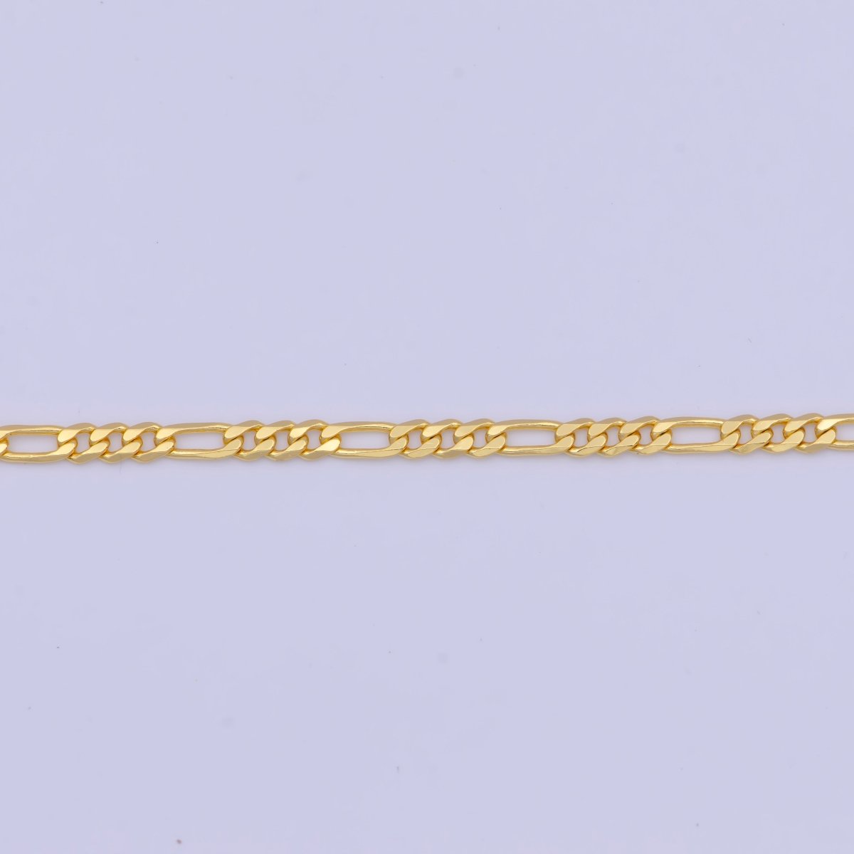 24K Gold plated Dainty Figaro Chain Minimalist Necklace, Unisex Figaro Chain Necklace 2.4mm Width Ready to Wear | WA-1130 Clearance Pricing - DLUXCA