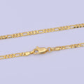 24K Gold plated Dainty Figaro Chain Minimalist Necklace, Unisex Figaro Chain Necklace 2.4mm Width Ready to Wear | WA-1130 Clearance Pricing - DLUXCA