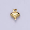 24K Gold plated Dainty Minimalist Heart Love Charm, Small Simple Gold Heart Love For Jewelry Making AG-092 - DLUXCA