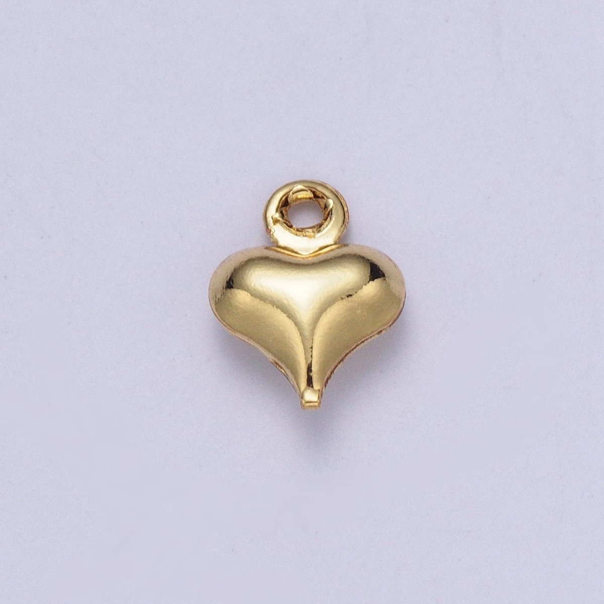 24K Gold plated Dainty Minimalist Heart Love Charm, Small Simple Gold Heart Love For Jewelry Making AG-092 - DLUXCA
