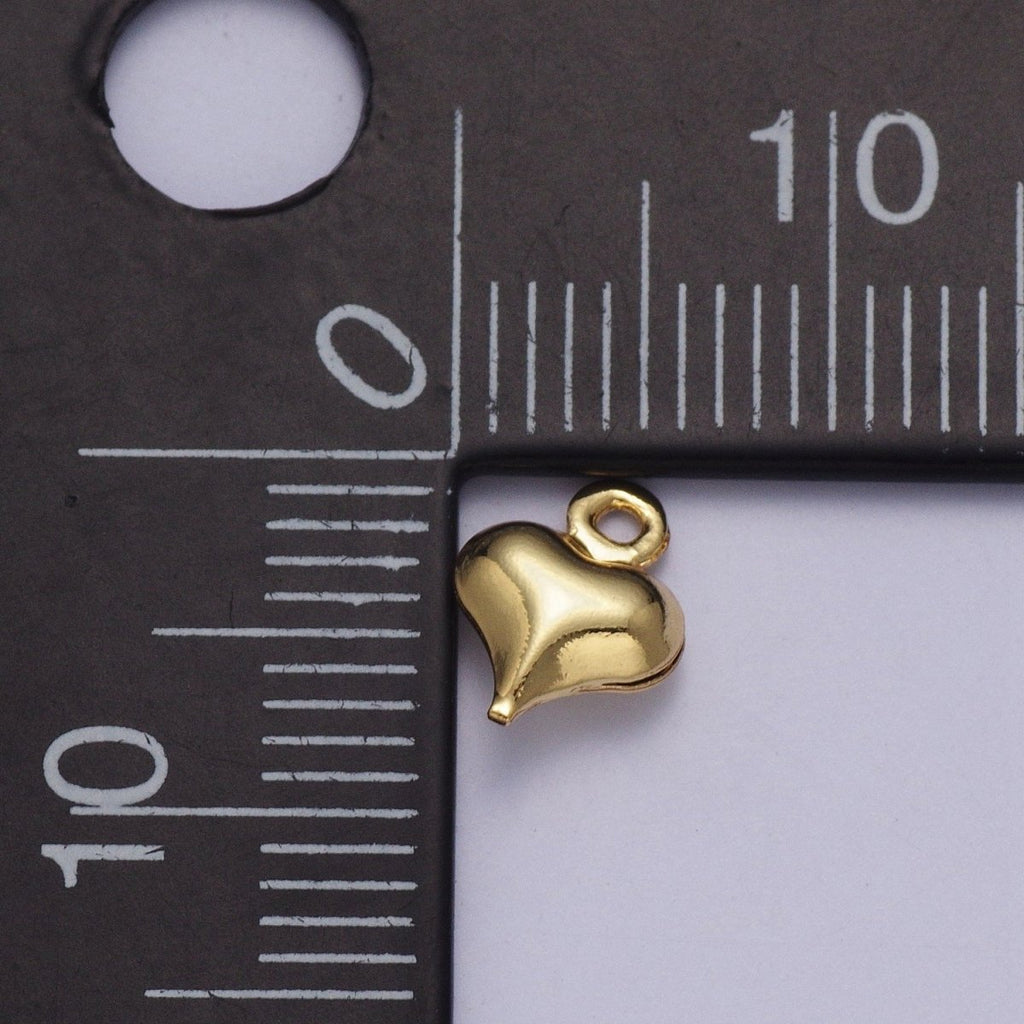 24K Gold plated Dainty Minimalist Heart Love Charm, Small Simple Gold Heart Love For Jewelry Making AG-092 - DLUXCA