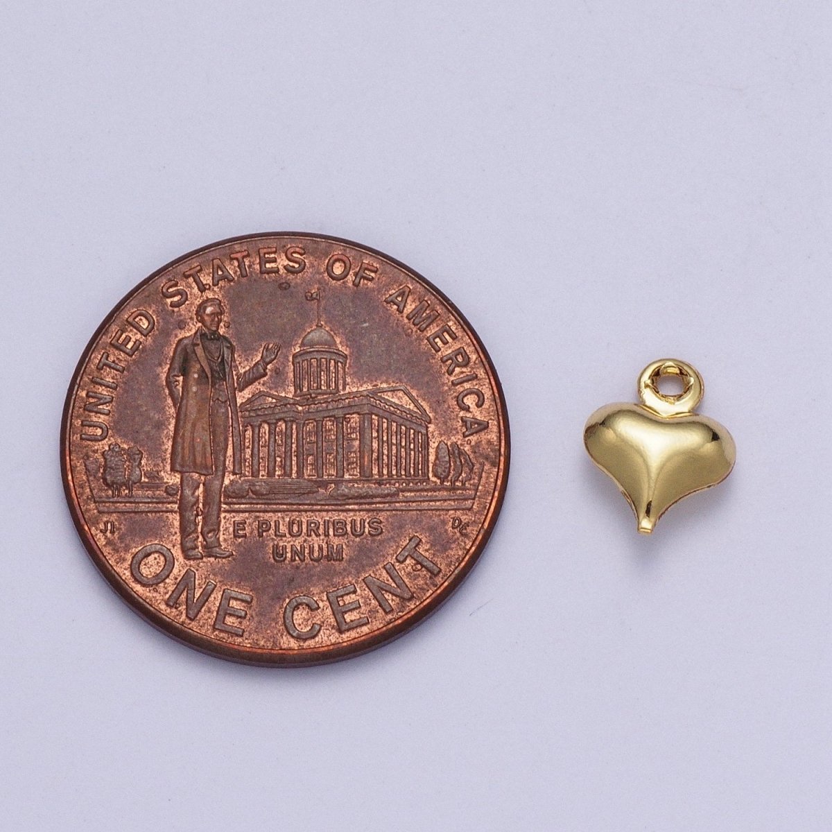24K Gold plated Dainty Minimalist Heart Love Charm, Small Simple Gold Heart Love For Jewelry Making AG-092 - DLUXCA