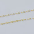 24K Gold plated Dainty Oval Rolo Gold Chain by Yard, Oval Link, Wholesale bulk Roll Chain for Jewelry Making, Width 2.4mm | ROLL-471 Clearance Pricing - DLUXCA