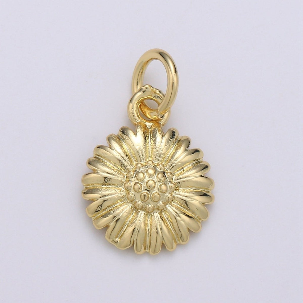 24K Gold plated Daisy Flower Charm D-919 - DLUXCA