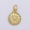 24K Gold plated Daisy Flower Charm D-919 - DLUXCA