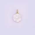 24K Gold plated Daisy Flower Shell Pearl Drop Pendant | P1636 - DLUXCA