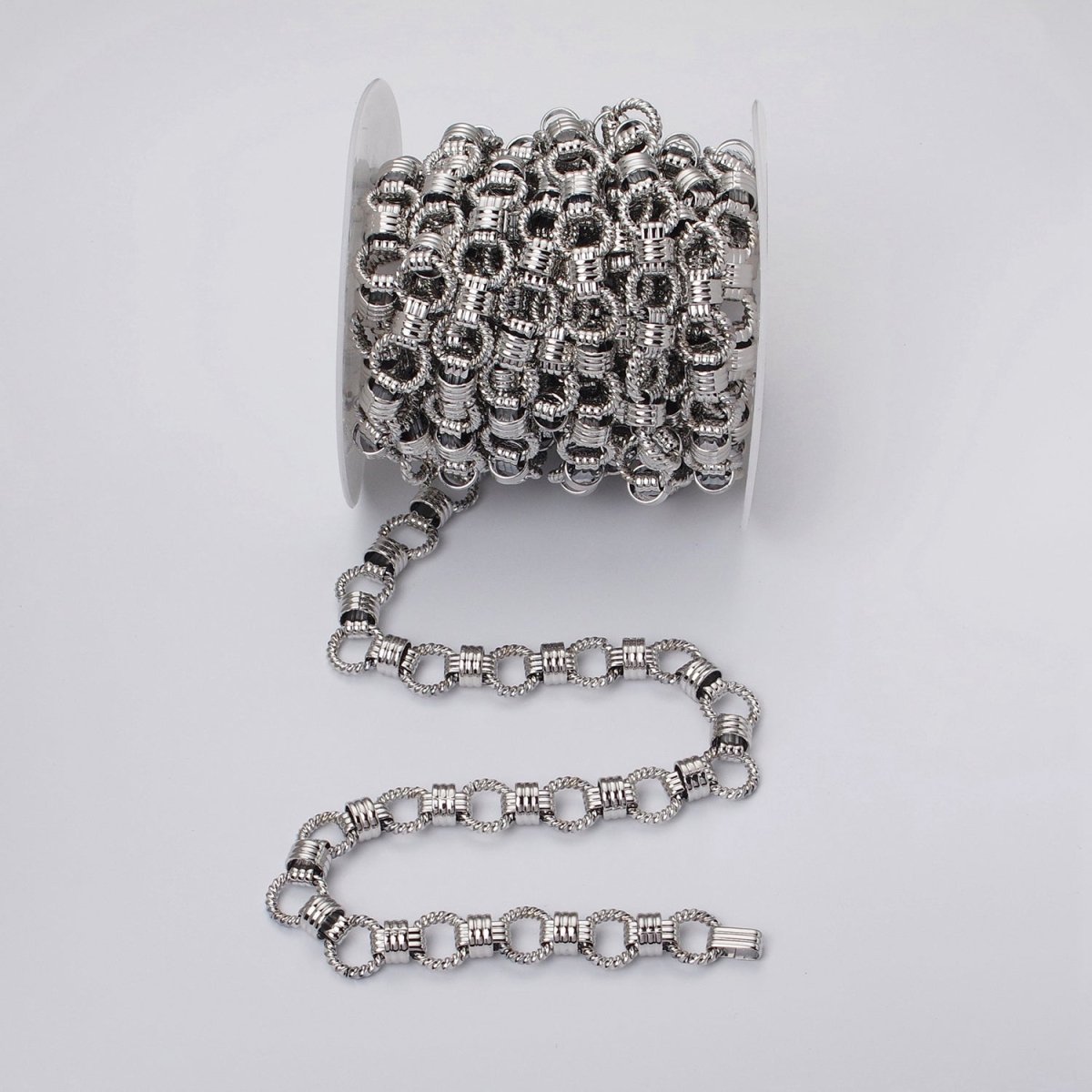 24k Gold plated Designed Twisted Rolo Statement 13mm Unfinished Chain in Gold & Silver | ROLL-1121, ROLL-1191 Clearance Pricing