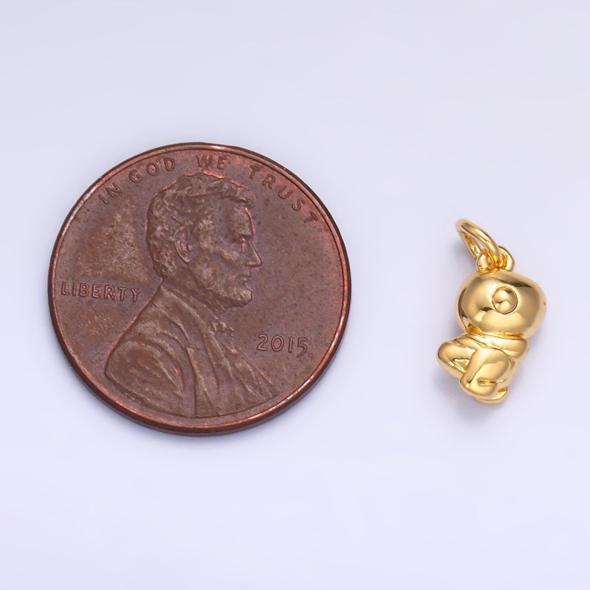 24K Gold plated Dinosaur Multidimensional 3D Charm in Gold & Silver | W874 - DLUXCA