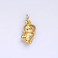 24K Gold plated Dinosaur Multidimensional 3D Charm in Gold & Silver | W874 - DLUXCA