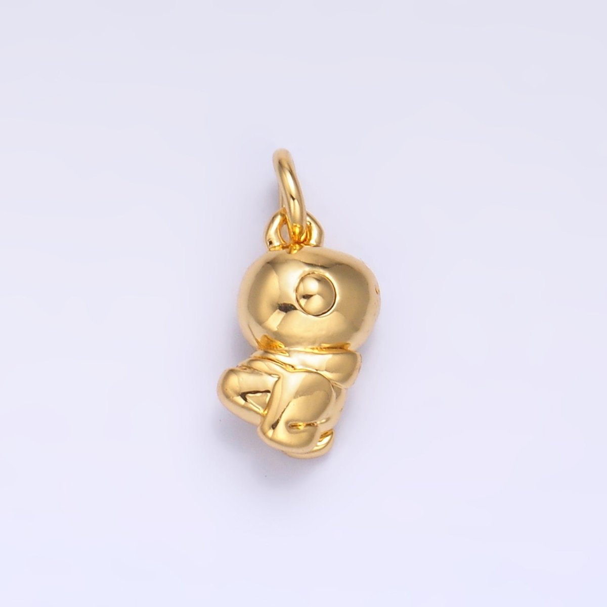 24K Gold plated Dinosaur Multidimensional 3D Charm in Gold & Silver | W874 - DLUXCA
