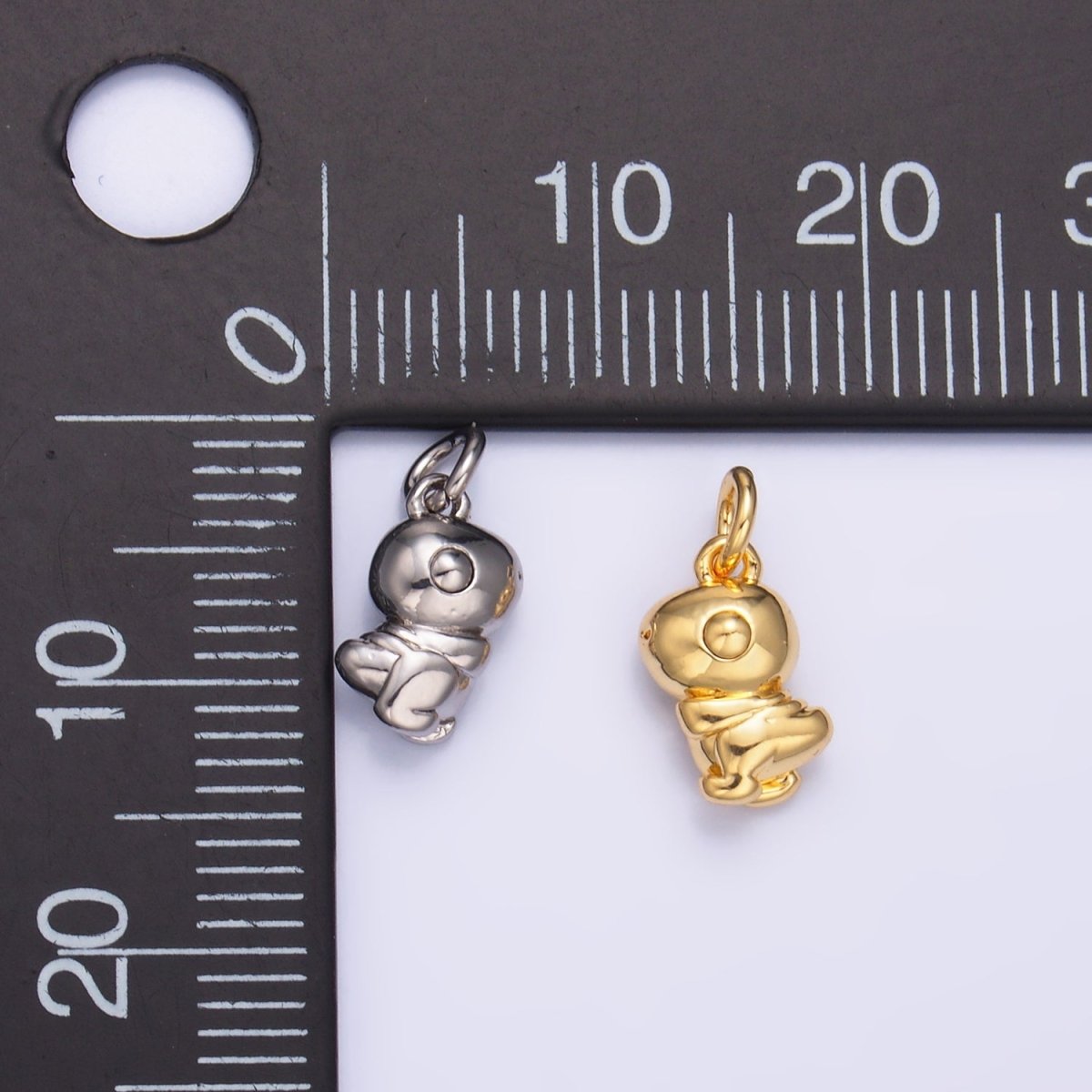 24K Gold plated Dinosaur Multidimensional 3D Charm in Gold & Silver | W874 - DLUXCA