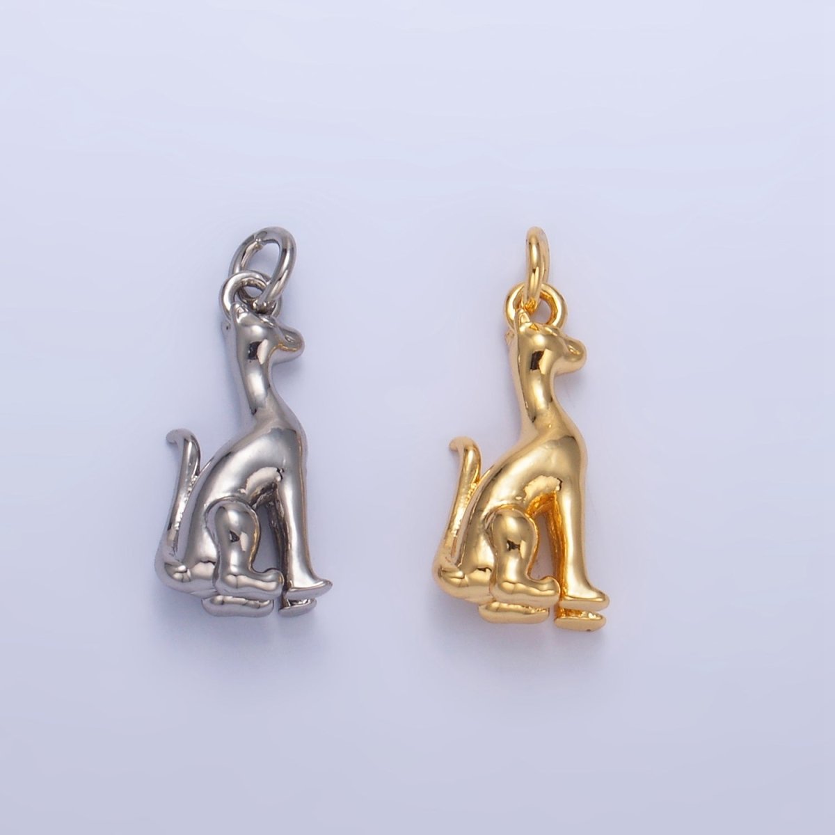 24K Gold plated Doberman Dog Pet 3D Multidimensional Charm in Gold & Silver | W207