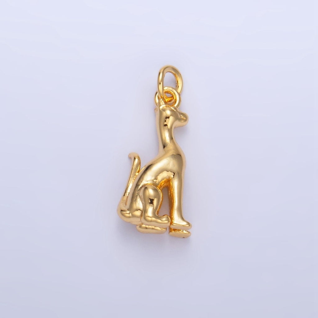 24K Gold plated Doberman Dog Pet 3D Multidimensional Charm in Gold & Silver | W207