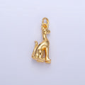 24K Gold plated Doberman Dog Pet 3D Multidimensional Charm in Gold & Silver | W207