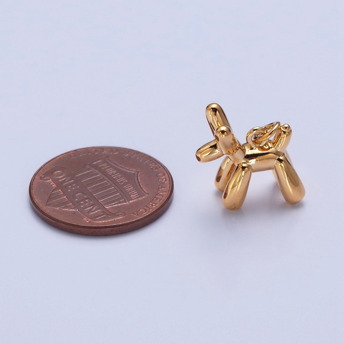 24K Gold plated Dog Balloon Animal Charm, Dainty Birthday Charm For DIY Jewelry Making | W-148 - DLUXCA