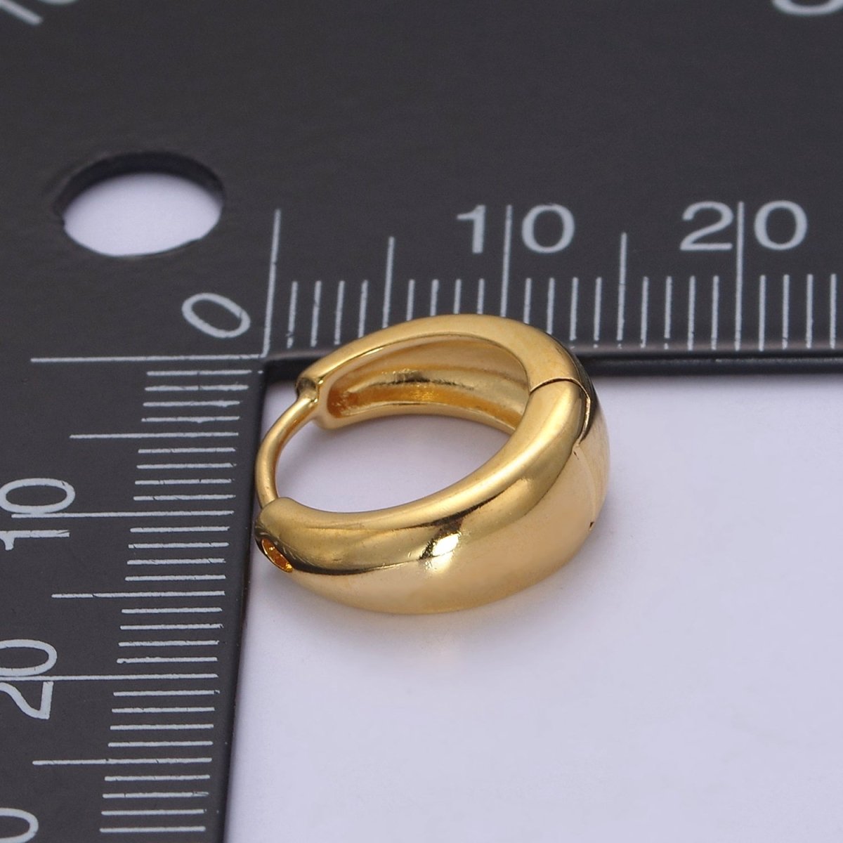 24K Gold plated DOME Hoops • Bold Gold Hoops Minimalist, Light Weight, Perfect for Everyday Wear T-303 - DLUXCA