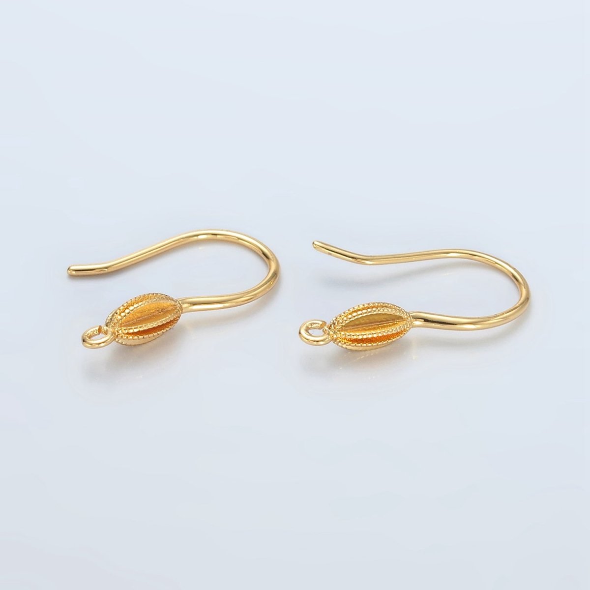 24K Gold plated Dotted Sphere French Hook Earrings Findings | L076 - DLUXCA