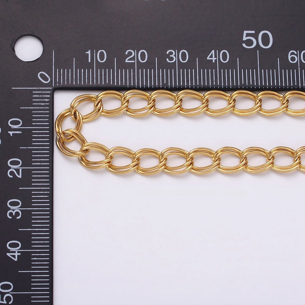 24K Gold plated Double Cable Chain 6.1 mm Oval Cable Link Unfinished Chain by Yard | ROLL-1297 ROLL-1298 Clearance Pricing