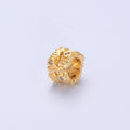 24K Gold plated Double Fish Clear CZ Rhondelle Bead in Gold & Silver | B646 