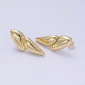 24K Gold plated Double Geometric Molten Stud Earrings | P114 - DLUXCA