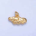 24K Gold plated Double Smiley Face Cloud Multidimensional 3D Charm | W020 - DLUXCA