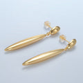 24K Gold plated Double Sphere Drop Stud Earrings | AD656 - DLUXCA