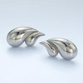 24K Gold plated Double Teardrop Minimalist Stud Earrings in Silver & Gold | AD713 AD714