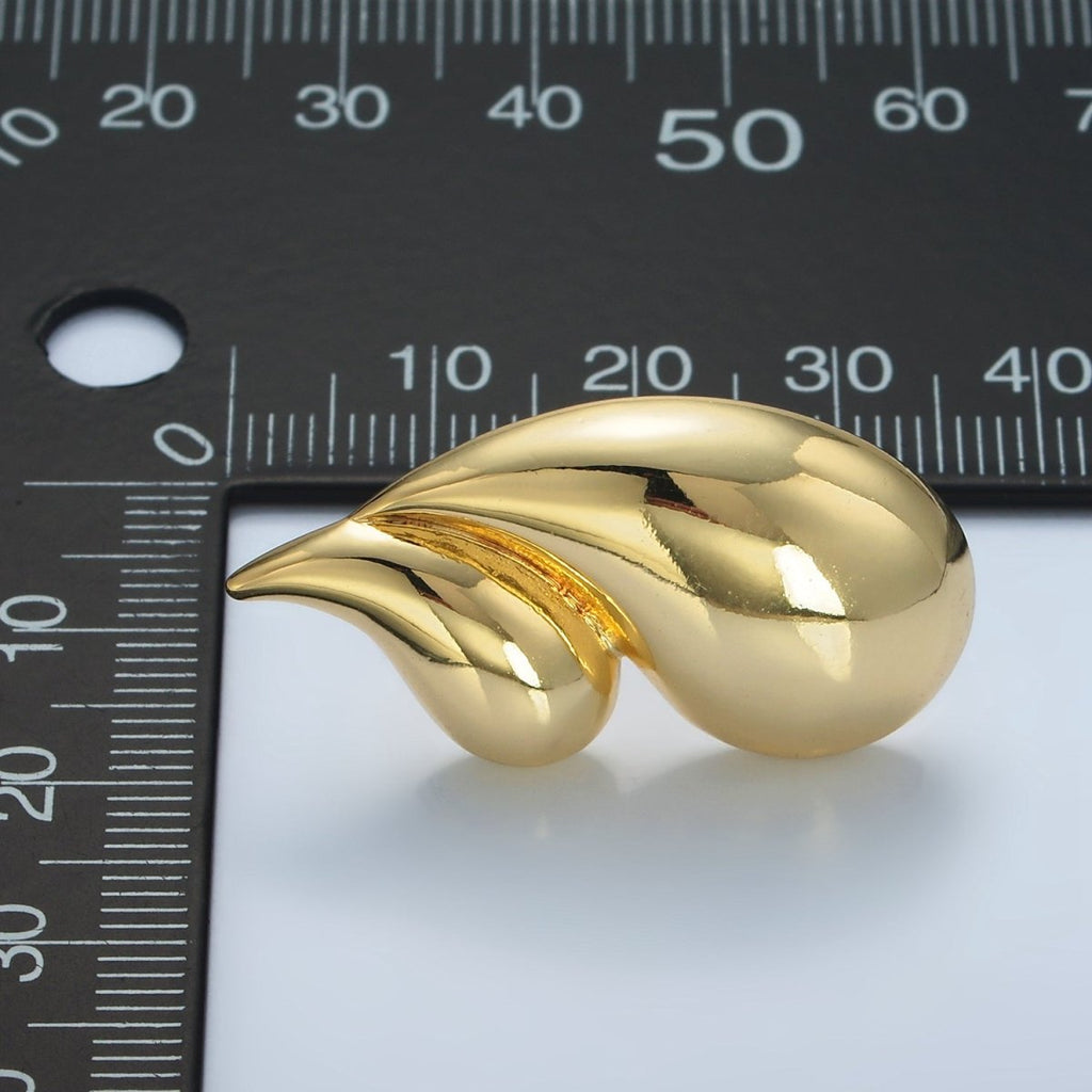 24K Gold plated Double Teardrop Minimalist Stud Earrings in Silver & Gold | AD713 AD714