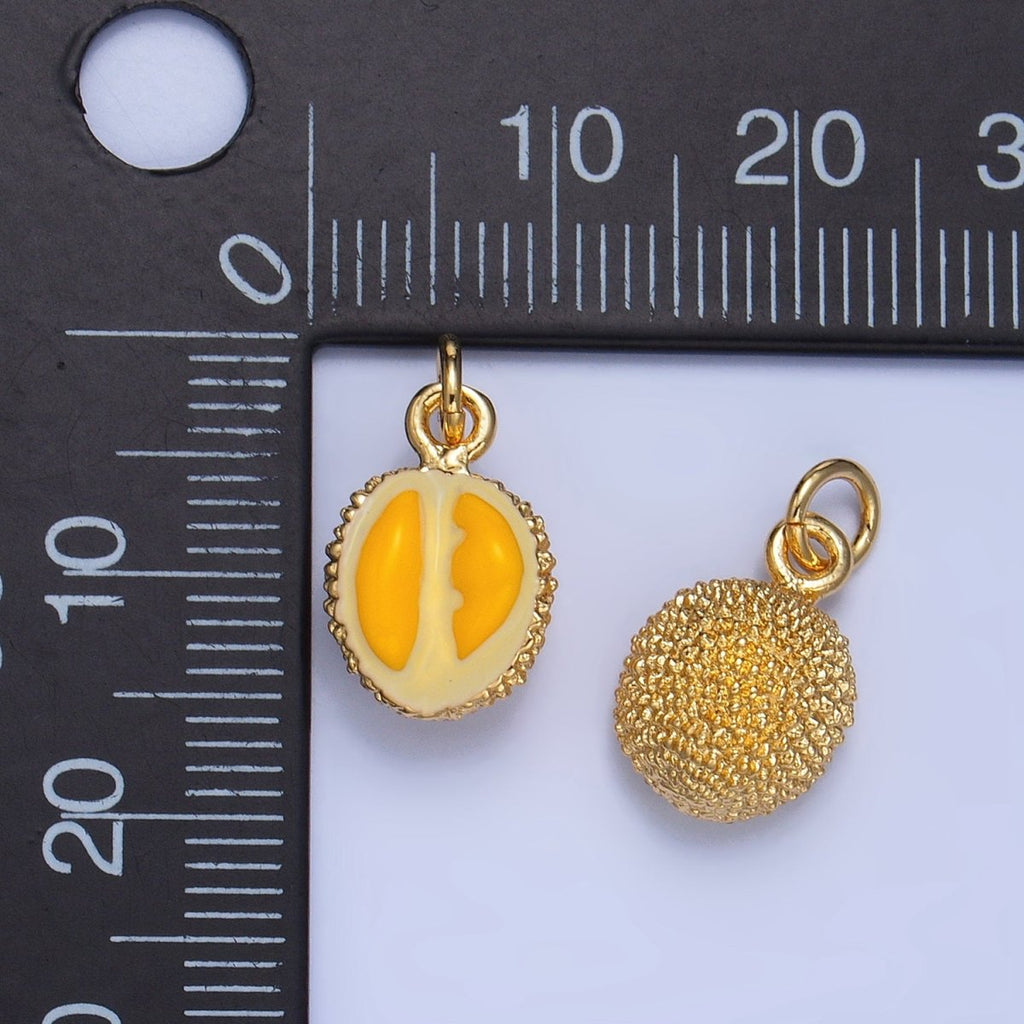 24K Gold plated Durian Fruit Enamel Mini Multidimensional Charm | W053 - DLUXCA