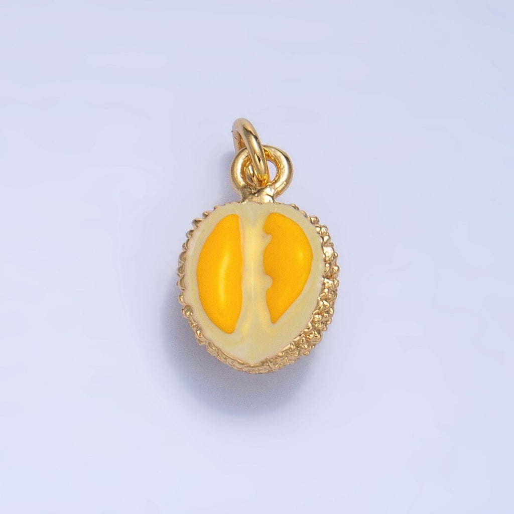 24K Gold plated Durian Fruit Enamel Mini Multidimensional Charm | W053 - DLUXCA