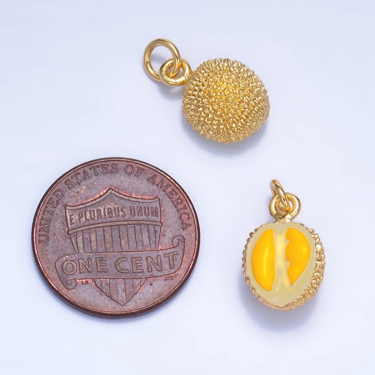24K Gold plated Durian Fruit Enamel Mini Multidimensional Charm | W053 - DLUXCA