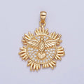 24K Gold plated Eagle Bird Medallion Micro Pave Pendant For Jewelry Making X-446 - DLUXCA