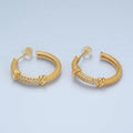24k Gold plated Earring CZ Huggie Hoop Earrings AD - 622 - DLUXCA