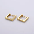 24k Gold plated Earrings, Square Huggie Earring, Square Earrings, DIY Earrings, Everyday Wear Earrings, Rosegold Earring L-924 - DLUXCA