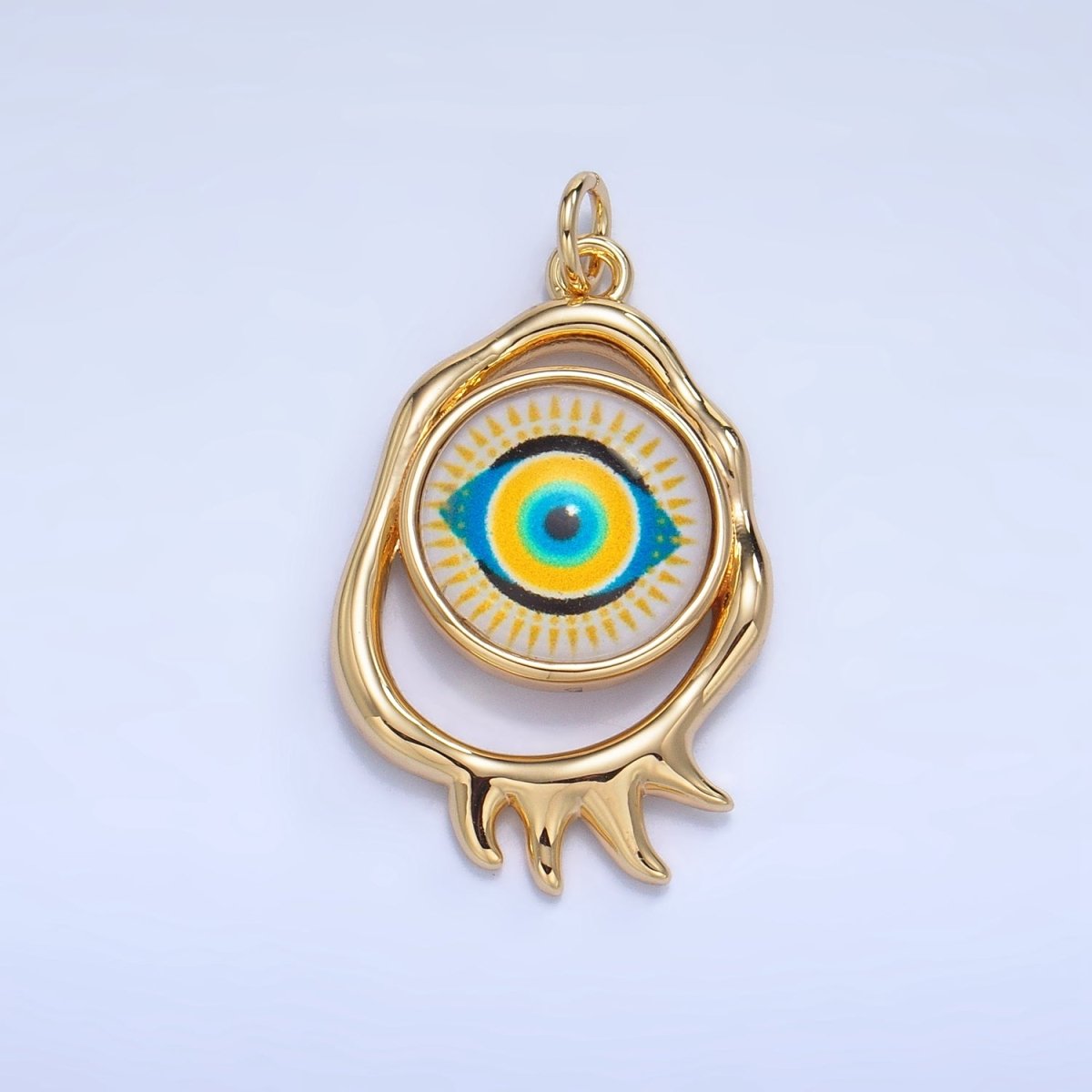 24K Gold plated Evil Eye Open Molten Charm | AG910 - AG912