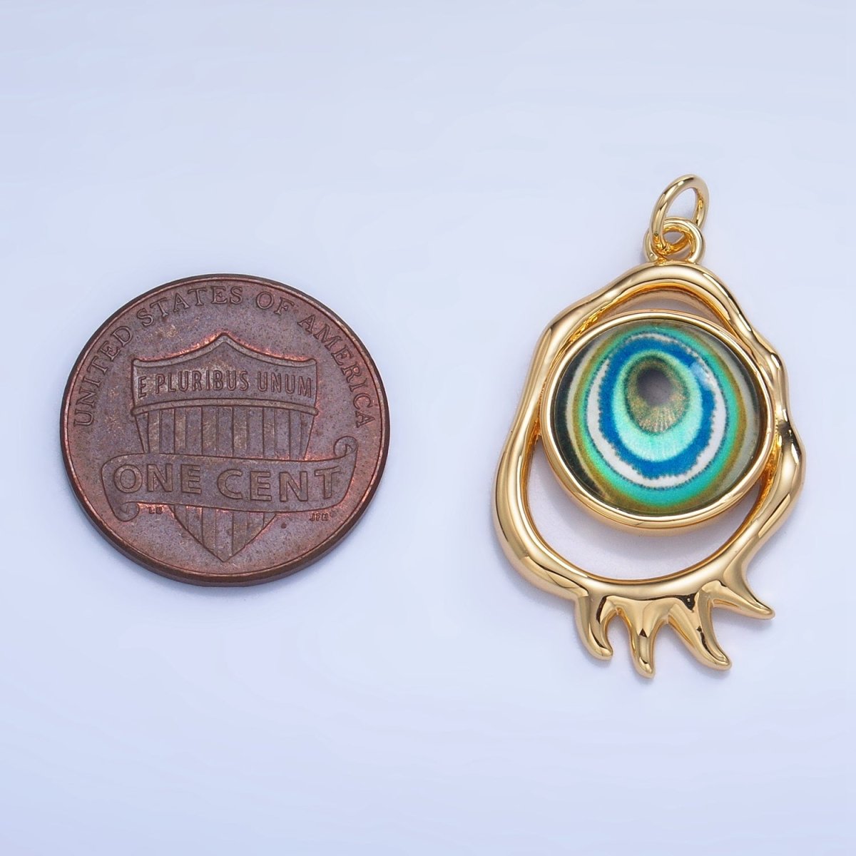 24K Gold plated Evil Eye Open Molten Charm | AG910 - AG912