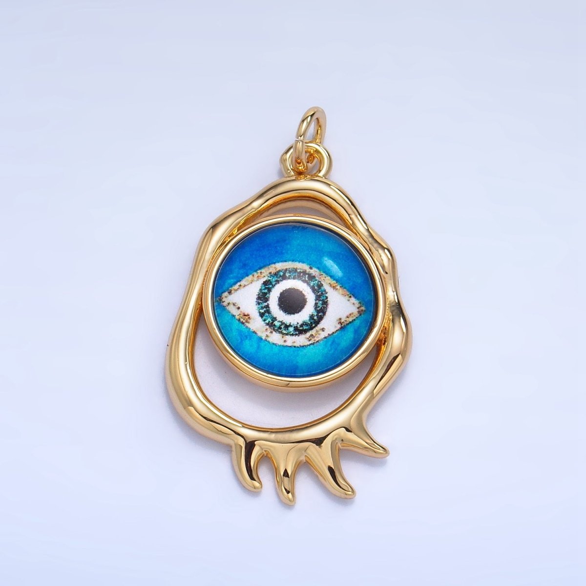 24K Gold plated Evil Eye Open Molten Charm | AG910 - AG912