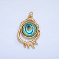 24K Gold plated Evil Eye Open Molten Charm | AG910 - AG912