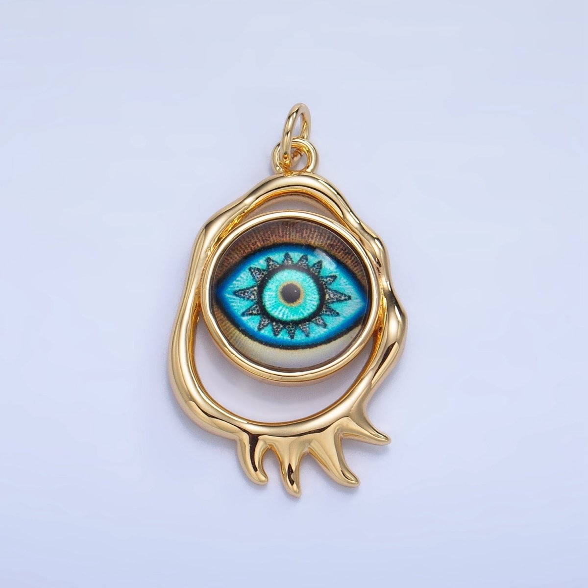 24K Gold plated Evil Eye Open Molten Charm | AG910 - AG912